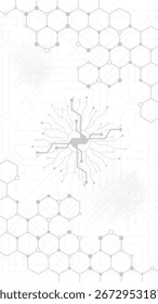 Tecnologia abstrata de placa de circuito.  Tecnologia digital abstrata Fundo moderno cinza e branco Design.
