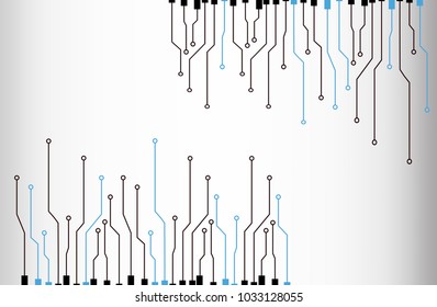 Circuit board abstract technology, used black and blue colors. Gradient mesh background. High resolution