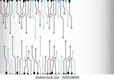 Circuit board abstract technology, used black and blue colors. Gradient mesh background. High resolution