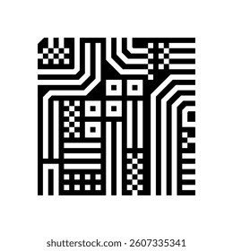 circuit board ai integration glyph icon vector. circuit board ai integration sign. isolated symbol illustration