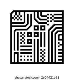 circuit board ai integration line icon vector. circuit board ai integration sign. isolated contour symbol black illustration
