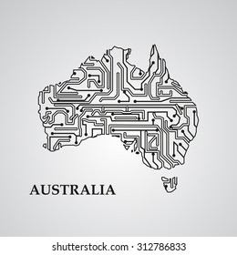 Circuit board Australia eps 10, vector elegant illustration