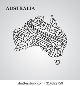 Circuit board Australia eps 10, vector elegant illustration