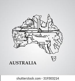 Circuit board Australia eps 10, vector elegant illustration
