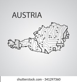 Circuit board Austria eps 10, vector elegant illustration