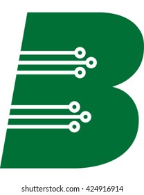 Circuit Board B Icon. Vector Illustration.