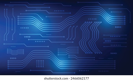 fondo de placa de circuito con líneas futuristas abstractas azules