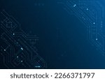 Circuit board background. Electronic computer technology, digital chip. Banner, presentation.