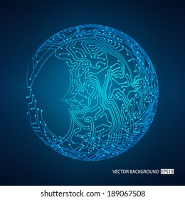 Circuit board background. Stylized circuit board. EPS10 vector