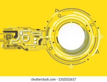  Circuit board background .Technical drawing.Future technology, vector .HUD element
