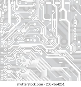 Circuit board background. Technological concept design, light background, space for text, copy space. Electronic computer technology, digital chip, analog circuit. Banner, presentation. Vector