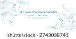 Circuit board background. Technology connected blue lines with electronics elements on technology background.	
