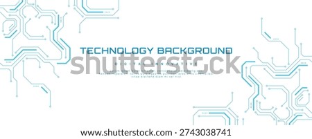 Circuit board background. Technology connected blue lines with electronics elements on technology background.	