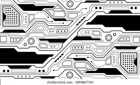 circuit board background texture of technology, vector illustration