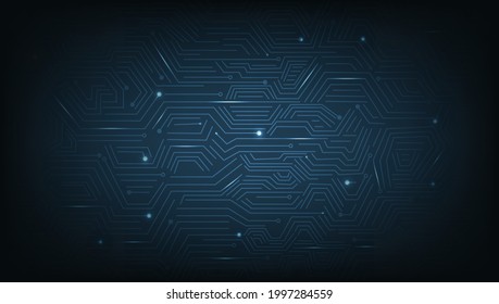 Circuit board background. Vector abstract technology illustration Circuit board on  dark blue background.High tech circuit board connection system concept.