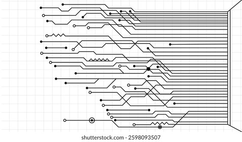 Circuit board background. Vector electronic background. Abstract background with circuit board, technology design. High tech connection system