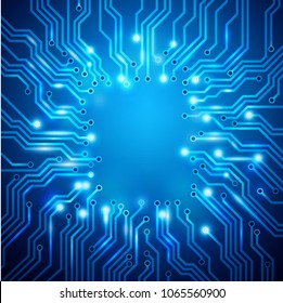 Circuit board background, vector frame. EPS 10 contains transparency.