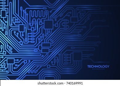 Circuit Board Background. Vector Futuristic Illustration. Microchip Pattern For Design. Microprocessor Scheme. Hardware Technology Concept