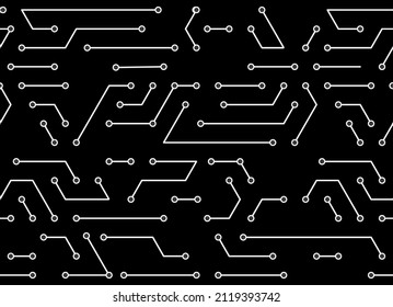 Circuit board background. Vector seamless pattern design