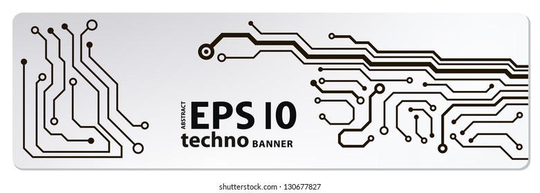 circuit board banner. eps10 vector illustration
