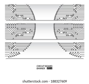 Circuit board banner. EPS10 vector