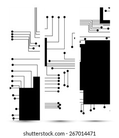 Circuit board banner for your design, digital Illustration.