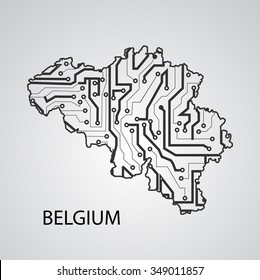 Circuit board Belgium eps 10, vector elegant illustration