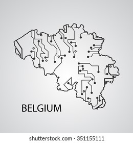Circuit board Belgium eps 10, vector elegant illustration