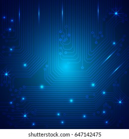Circuit Board Blue Abstract Background Scifi Concept