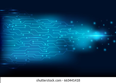 Circuit Board Blue Sci fi Space Vector Background