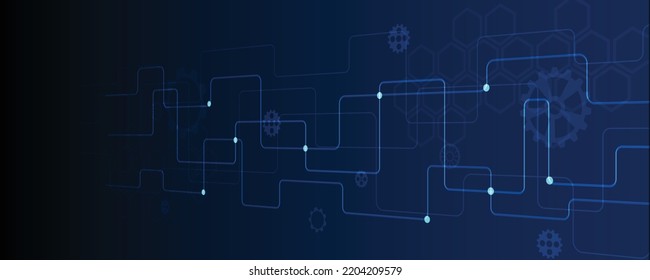 Circuit board blue technology concept.Hi technology connection, internet and digital system.