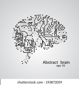 Circuit board brain eps 10, vector illustration