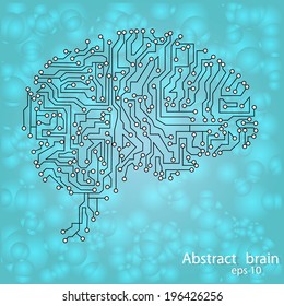 Circuit board brain eps 10, vector illustration