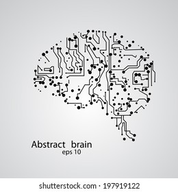 Circuit board brain eps 10, vector illustration