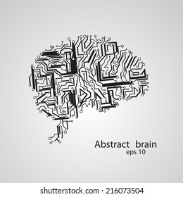 Circuit board brain eps 10, vector illustration