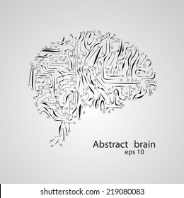 Circuit board brain eps 10, vector illustration