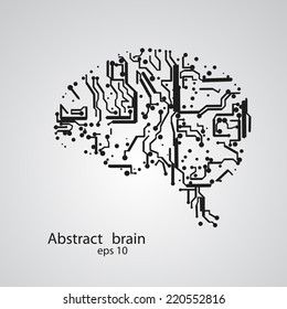 Circuit board brain eps 10, vector illustration
