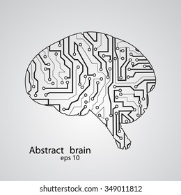 Circuit board brain eps 10, vector illustration