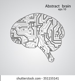 Circuit board brain eps 10, vector illustration