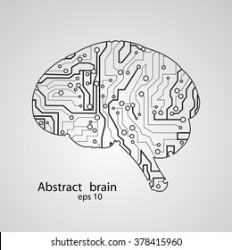 Circuit board brain eps 10, vector illustration
