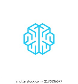 circuit board and brain logo design vector sign