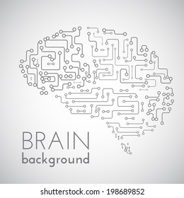 Circuit board brains background. Vector eps10.