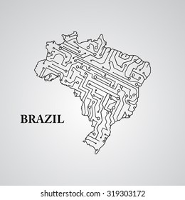 Circuit board Brazil eps 10, vector elegant illustration