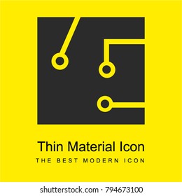 Circuit board bright yellow material minimal icon or logo design