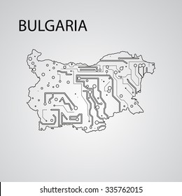 Circuit board  Bulgaria eps 10, vector elegant illustration
