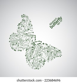 Circuit board butterfly eps 10, vector elegant illustration