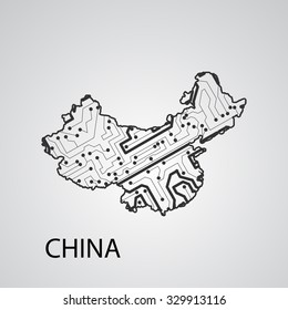 Circuit board China eps 10, vector elegant illustration