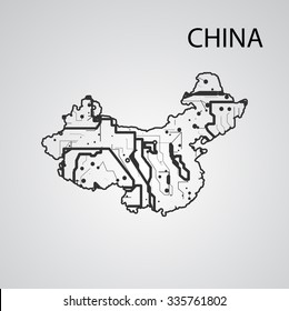 Circuit board China eps 10, vector elegant illustration