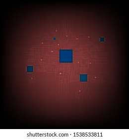 Circuit board chipset technology future vector as background image