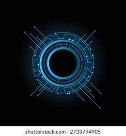 Circuit board circle frame. Abstract digital round frame, hardware board and electronic motherboard pattern vector. Programming science, computer system element